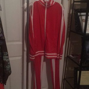 2 Piece Track Suit With Slit On The Shoulders & Pockets On Pants